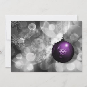 feestelijke zilver paarse Kerst vakantie kaart