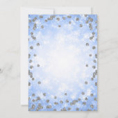 Feestelijke Zilveren Blauwe Glitter Winterbruiloft Kaart (Achterkant)