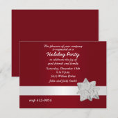 Feestelijke Zilveren Boog Kerstfeest Uitnodiging (Voorkant / Achterkant)