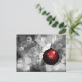 Feestelijke zilveren en rode Holiday Corporate Bri Feestdagenkaart (Staand voorkant)