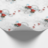 Feestelijke zilveren kegels cadeaupapier (Hoek)