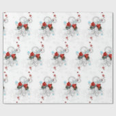 Feestelijke zilveren kegels cadeaupapier (Vlak)