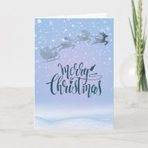 Feestelijke zilveren Kerstman op een slee-uitnodig