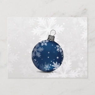 feestelijke zilveren marineblauwe ornament Kerstka Feestdagenkaart