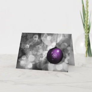 feestelijke zilveren paarse kerstKaart Feestdagen Kaart