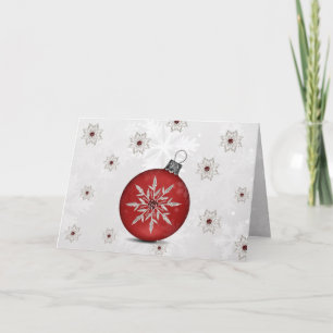 feestelijke zilveren rode Bedrijfs Kerstkaart Feestdagen Kaart
