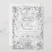 Feestelijke zilveren SPARKLE Elegante Winter Weddi Kaart (Voorkant)