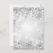 Feestelijke Zilveren Winter Diamanten Kerstfeest Kaart (Achterkant)