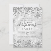 Feestelijke Zilveren Winter Diamanten Kerstfeest Kaart (Voorkant)