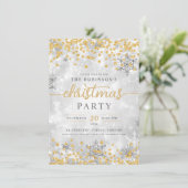 Feestelijke Zilveren Winter Diamanten Kerstgoud Kaart (Staand voorkant)