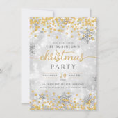 Feestelijke Zilveren Winter Diamanten Kerstgoud Kaart (Voorkant)