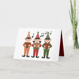  Feestelijke zingende elfen Kaart