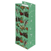 Feestelijke Zoetigheden- Mint (Kleur) Wijn Cadeautas (Achterkant Gekanteld)