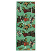 Feestelijke Zoetigheden- Mint (Kleur) Wijn Cadeautas (Achterkant)