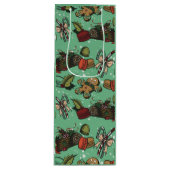 Feestelijke Zoetigheden- Mint (Kleur) Wijn Cadeautas (Voorkant)