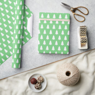 Feestelijke zomer groen wit kerstboom patroon cadeaupapier