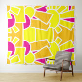 Feestelijke Zon Doodle Kunst 42 Wandkleed (In Situ (horizontaal))