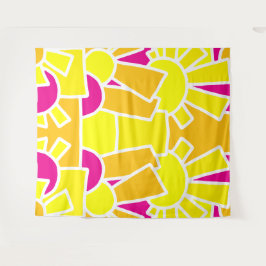 Feestelijke Zon Doodle Kunst 42 Wandkleed