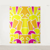 Feestelijke Zon Doodle Kunst 42 Wandkleed (Voorkant)