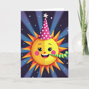 Feestelijke Zon Verjaardagskaart Kaart