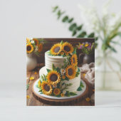 FEESTELIJKE ZONNEBLOEM VERSIERDE VERJAARDAGSTAART KAART (Staand voorkant)