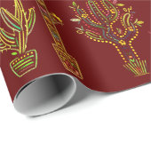 Feestelijke zuidwestelijke cactus Planten Cadeaupapier (Rol Hoek)