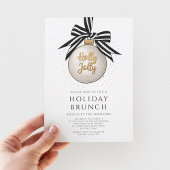 Feestelijke zwart-wit gouden vakantie brunch kaart