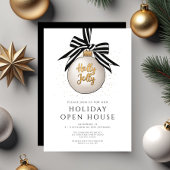 Feestelijke zwart-wit vakantie open huis kaart
