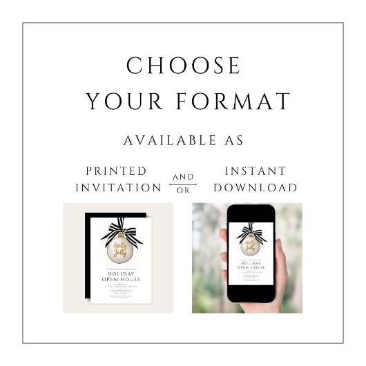 Feestelijke zwart-wit vakantie open huis kaart