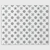 Feestelijke zwart-witte sneeuwvlok Kerstmis Cadeaupapier (Vlak)