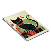 Feestelijke zwarte kat notitieboek (Rechterzijde)
