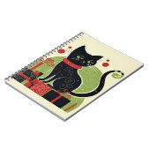 Feestelijke zwarte kat notitieboek (Linkerzijde)