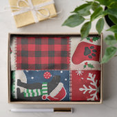 Feestelijke Zwarte Lab Kerst Patchwork Dekbed Tissuepapier (Geschenk)