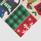 Feestelijke Zwarte Lab Kerst Patchwork Dekbed Tissuepapier (Detail)