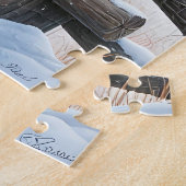 Feestelijke Zwarte Paard en Kardinaal Kerstmis Legpuzzel (Zijkant)