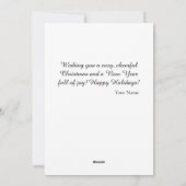 Feestelijke zwarte poedel in kerstman hoed Illustr Feestdagenkaart (Achterkant)