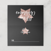 Feestelijke Zwarte Ster Vrolijk Kerstfeest Plaatskaartje (Buitenkant ongevouwen)