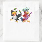 FEESTEN BIJ DE TIKI RECHTHOEKIGE STICKER (Tas)