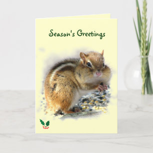 Feesten Chipmunk Season's Groeten Feestdagen Kaart