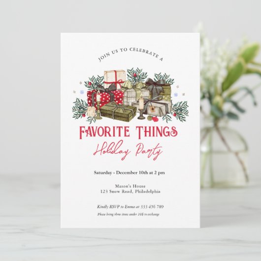 Feesten Favoriete Dingen Kaart (Staand voorkant)