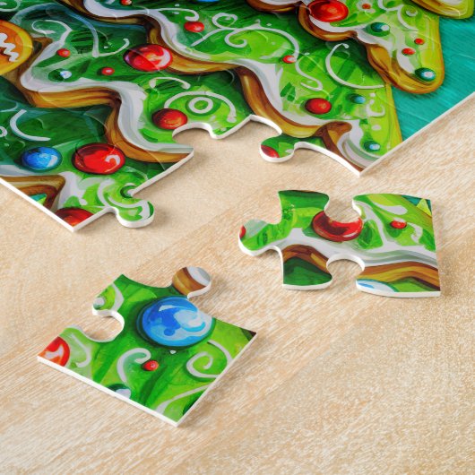 Feesten met mijn aangepaste kerst Gingerbread Legpuzzel (Zijkant)