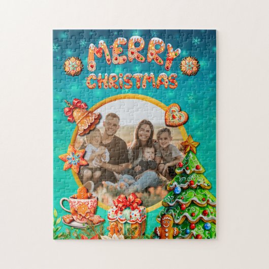 Feesten met mijn aangepaste kerst Gingerbread Legpuzzel (Verticaal)