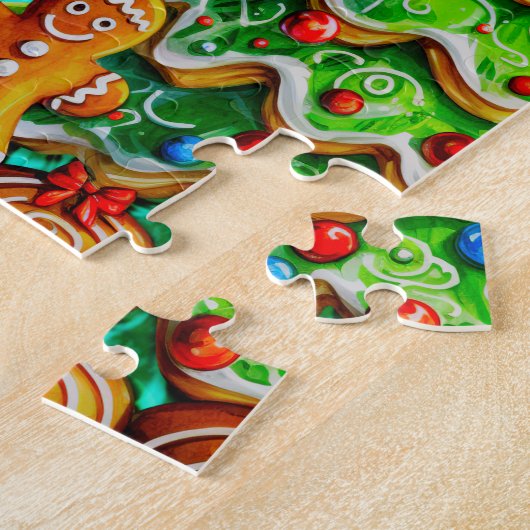Feesten met mijn aangepaste kerst Gingerbread Legpuzzel (Zijkant)