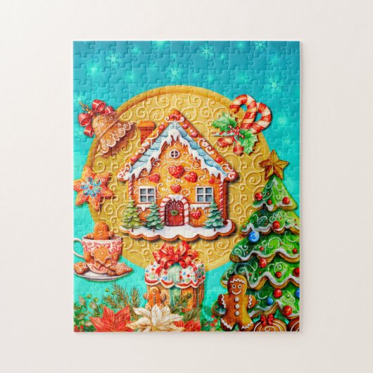 Feesten met mijn aangepaste kerst Gingerbread Legpuzzel (Verticaal)