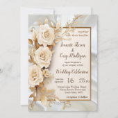 Feesten met witte bloemen en parels op zijde kaart (Voorkant)