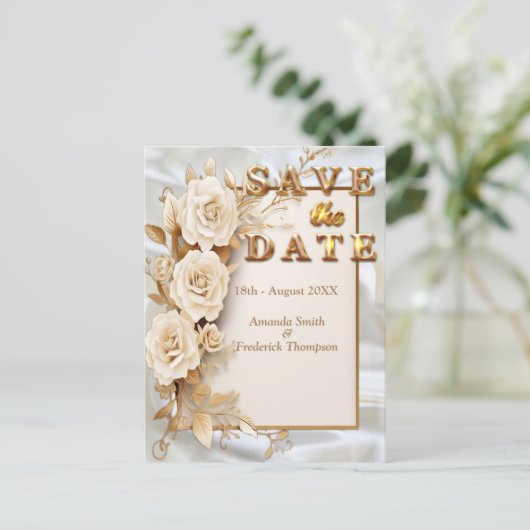 Feesten met Witte Bloemen rond zijde Aankondigingskaart (Staand voorkant)