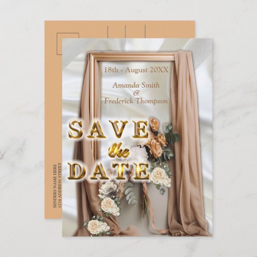 Feesten met Witte Bloemen rond zijde Aankondigingskaart (Voorkant / Achterkant)