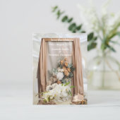 Feesten met Witte Bloemen rond zijde Aankondigingskaart (Staand voorkant)