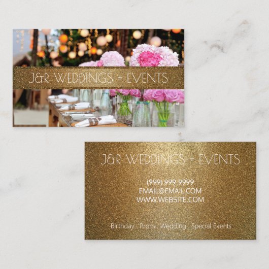 Feesten tijdens feestelijke bruiloft visitekaartje (Voorkant / Achterkant)