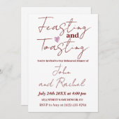 Feesten & Toasting repetitie diner minimalistisch Kaart (Voorkant / Achterkant)